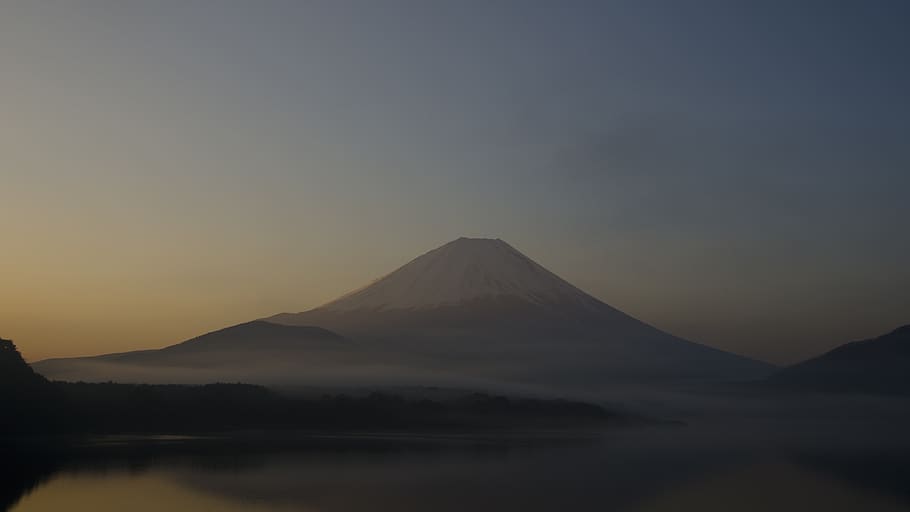 mt fuji, early morning, winter, cloud, mountain climbing, morning glow