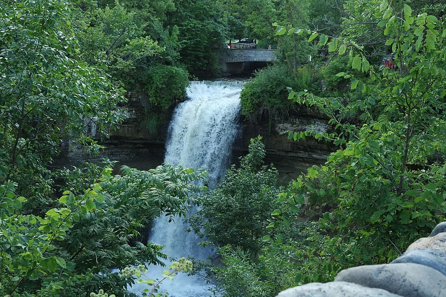 Waterfall, Nature, River, flowing water, scenics, plant, tree HD wallpaper