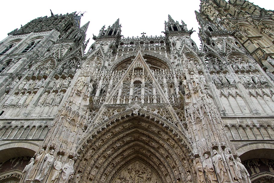 rouen, normandy, cathedral, gothic, architecture, building exterior HD wallpaper