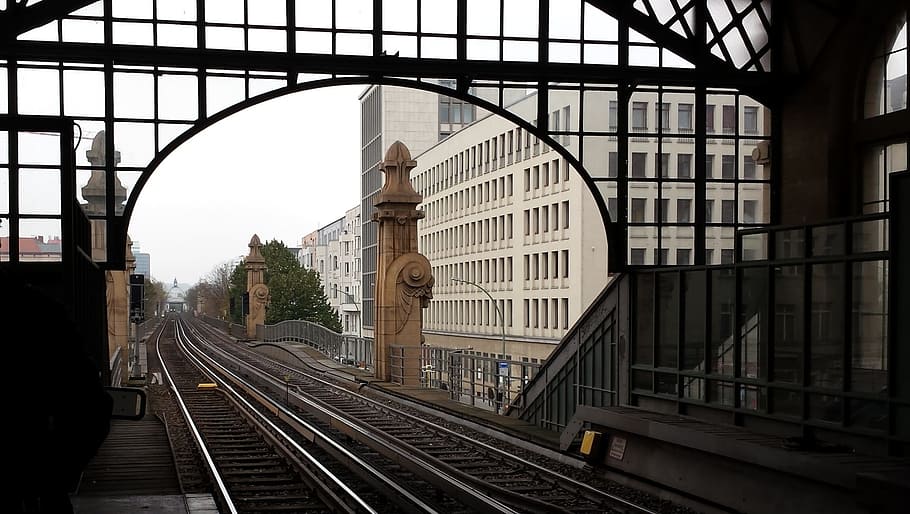 Trail, Train Station, Berlin, railroad track, transportation HD wallpaper