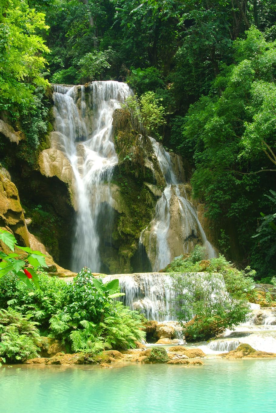 time lapse photography of waterfalls, cascade, flowing, falling HD wallpaper