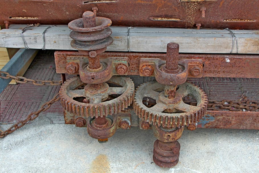 Gear, Machine, Old, rusty, farm equipment, device, broken, religion HD wallpaper