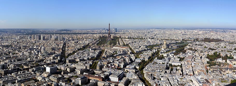 bird's eye photo of city, paris, landscape, urban, eiffel tower, HD wallpaper
