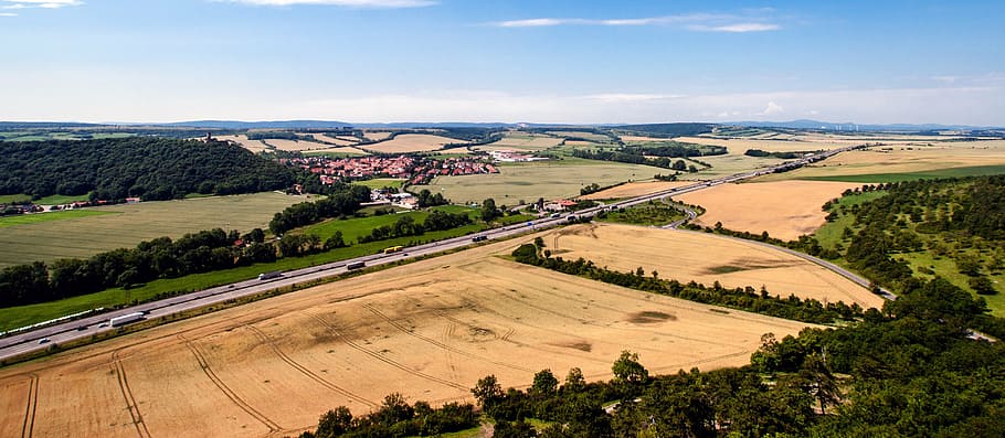 panorama, landscape, distant view, thuringia germany, thuringian forest HD wallpaper