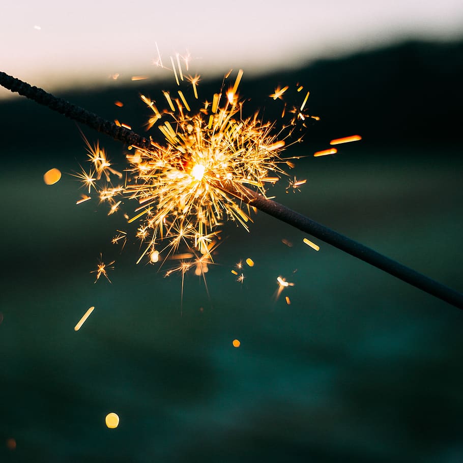 dark, light, welding, rod, celebration, firework, event, motion HD wallpaper