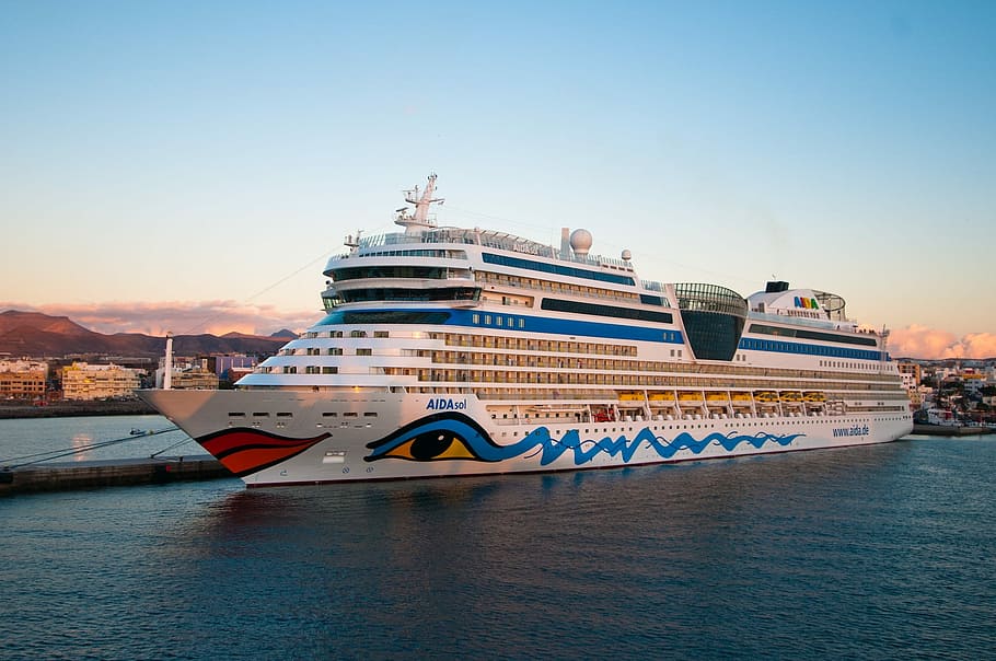 Cruise, Aida, Aidasol, Ship, passenger ship, port, holiday, HD wallpaper