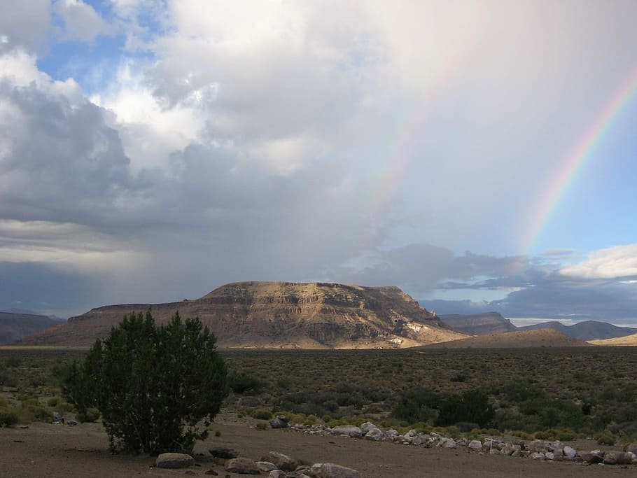 Rainbow, Landscape, Nature, Wilderness, tabletop mountains HD wallpaper