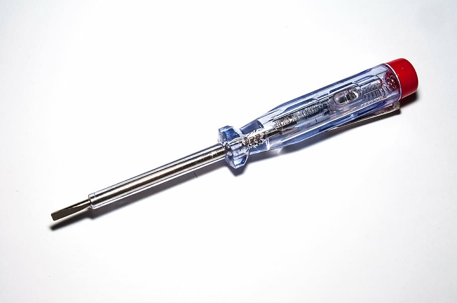 tester, screwdriver, check, tool, white background, single object HD wallpaper