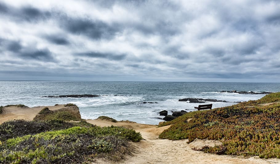 beach, waves, sky, water, sea, sand, cloud - sky, land, scenics - nature HD wallpaper