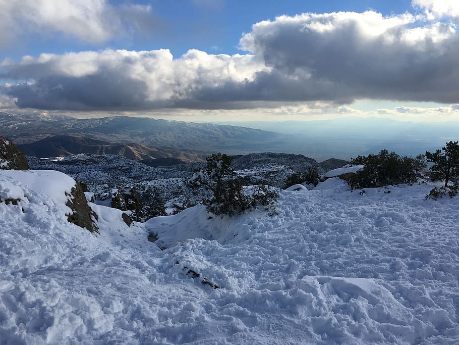 mountains, snow, clouds, sky, cloud - sky, winter, cold temperature HD wallpaper