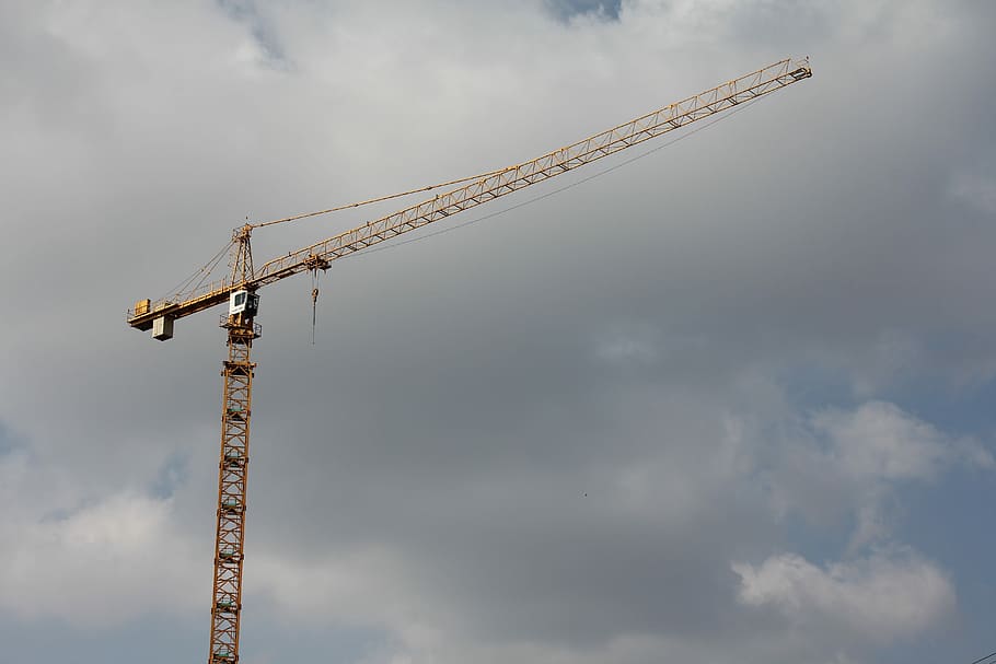 Crane, Clouds, Construction, Machinery, structure, lifting HD wallpaper