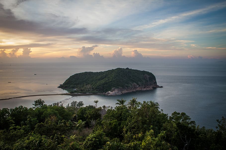 Thailand, Koh Phangan, Ma, Island, koh ma, view, sunset, sea, HD wallpaper