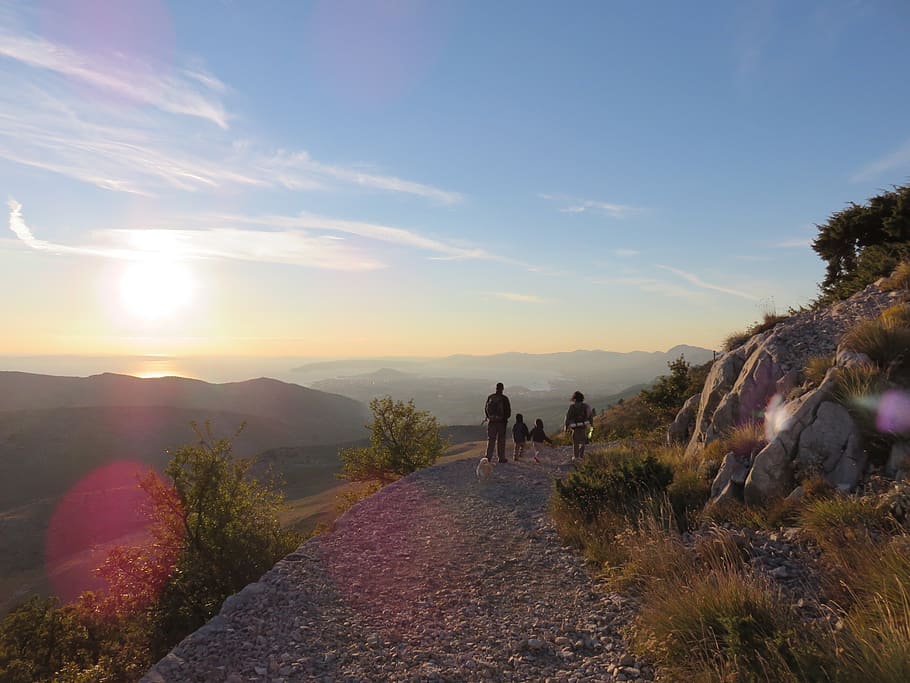croatia, split, view, mountain, sunset, real people, sky, beauty in nature HD wallpaper