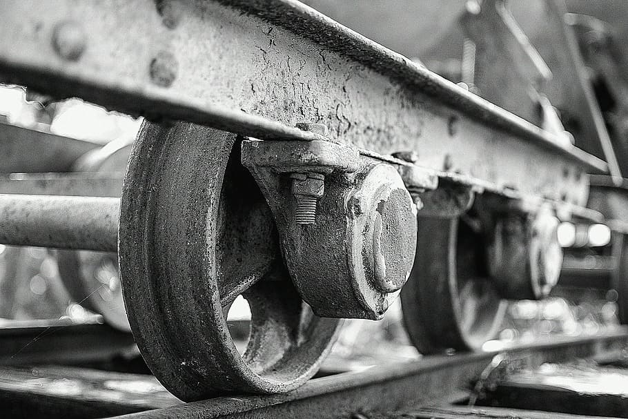 wagon, rail, wheel, iron, metal, no people, focus on foreground HD wallpaper