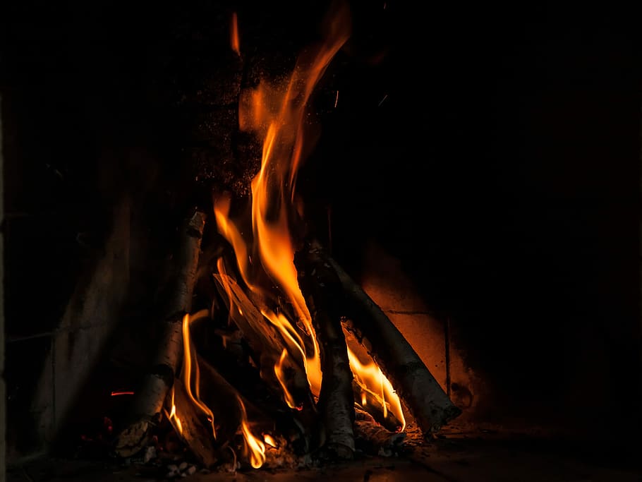 Fire, Red, Yellow, Censer, an outbreak of, glow, hot, flames HD wallpaper