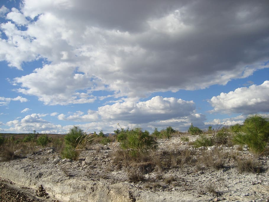 pisajes, rocks, sky, cloud - sky, plant, environment, landscape HD wallpaper