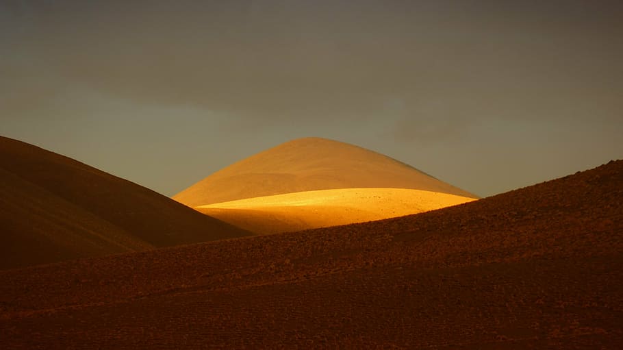 hill, landscape, mountain, nature, desert, sand Dune, dry, arid Climate HD wallpaper