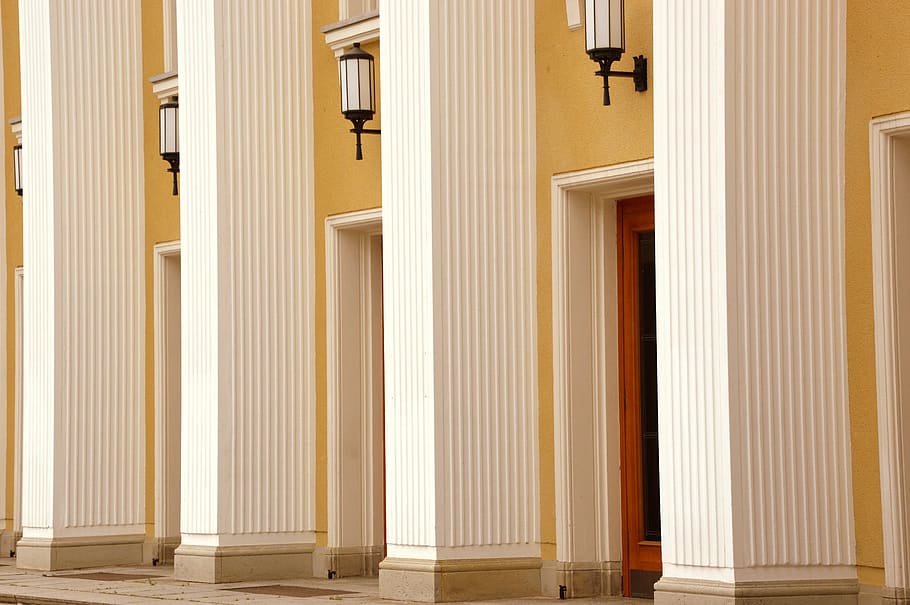 architecture, building, input, front view, eisenhüttenstadt HD wallpaper