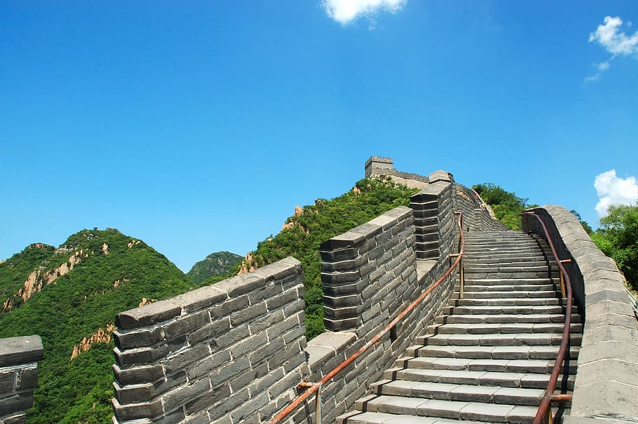 China, Travel, Great Wall, Beijing, wall of china, sky, famous Place
