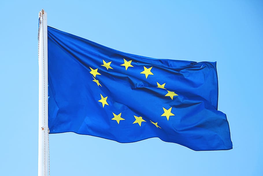Flag of European Union, various, flags, symbol, blue, wind, patriotism