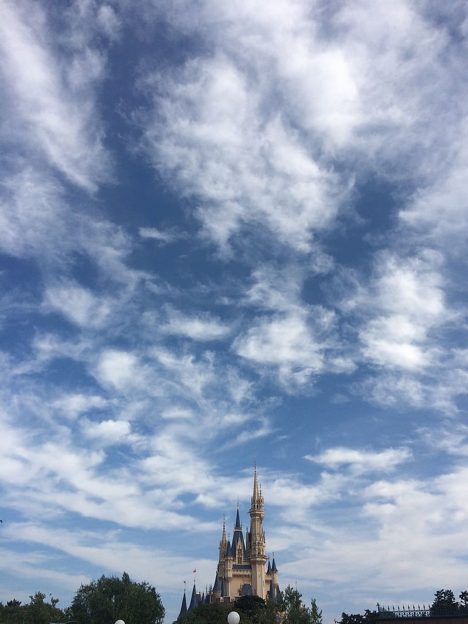 sunny, blue sky, cloud, landscape, cloud - sky, architecture HD wallpaper