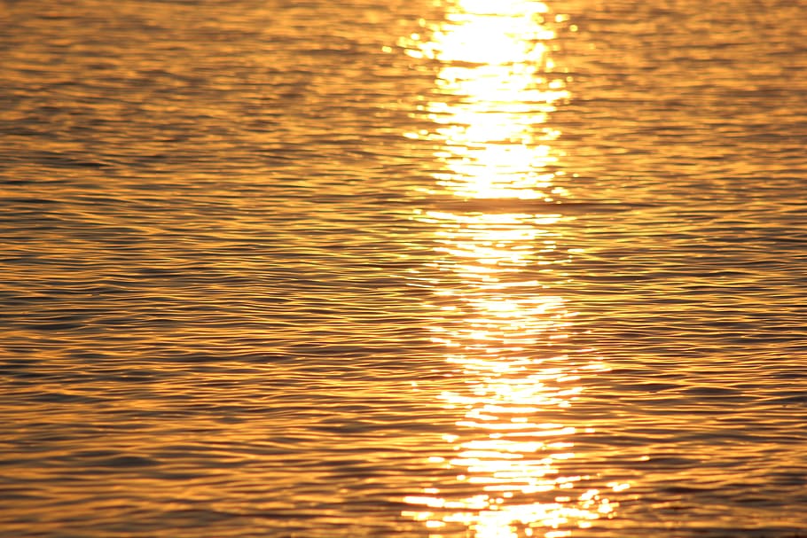 sun, sunset, reflection, sea, water, waterfront, beauty in nature HD wallpaper