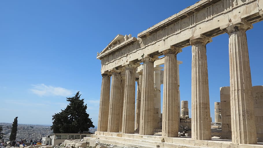 Acropolis, Temple, Sky, architectural Column, architecture HD wallpaper