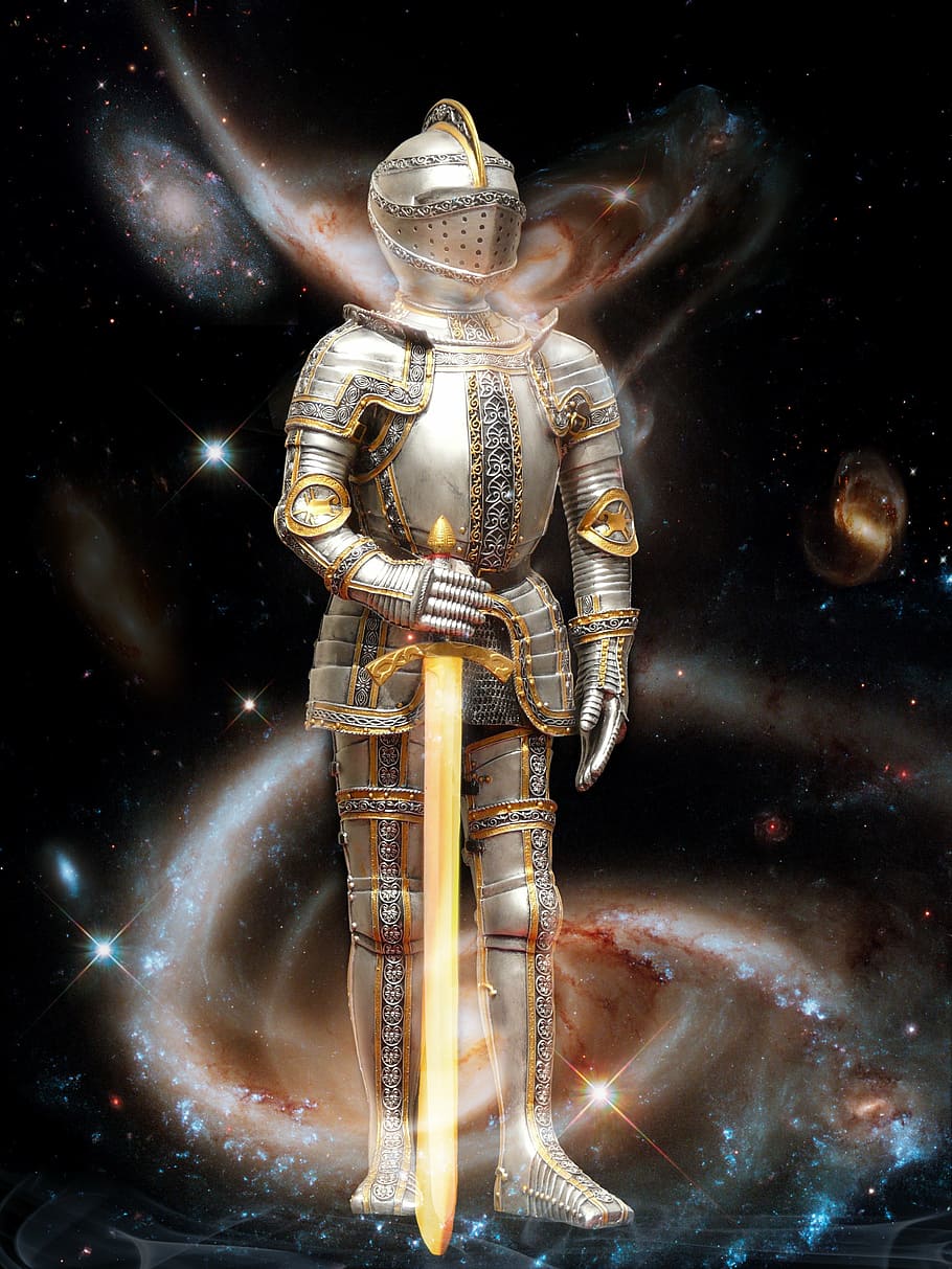 knight holding a sword, universe, warrior, star, power, star wars