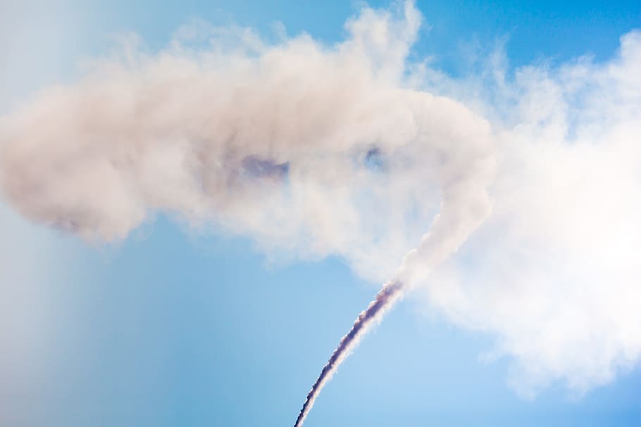 aerobatic, plane, smoke, cloud, sky, flight, stunts, air flight HD wallpaper
