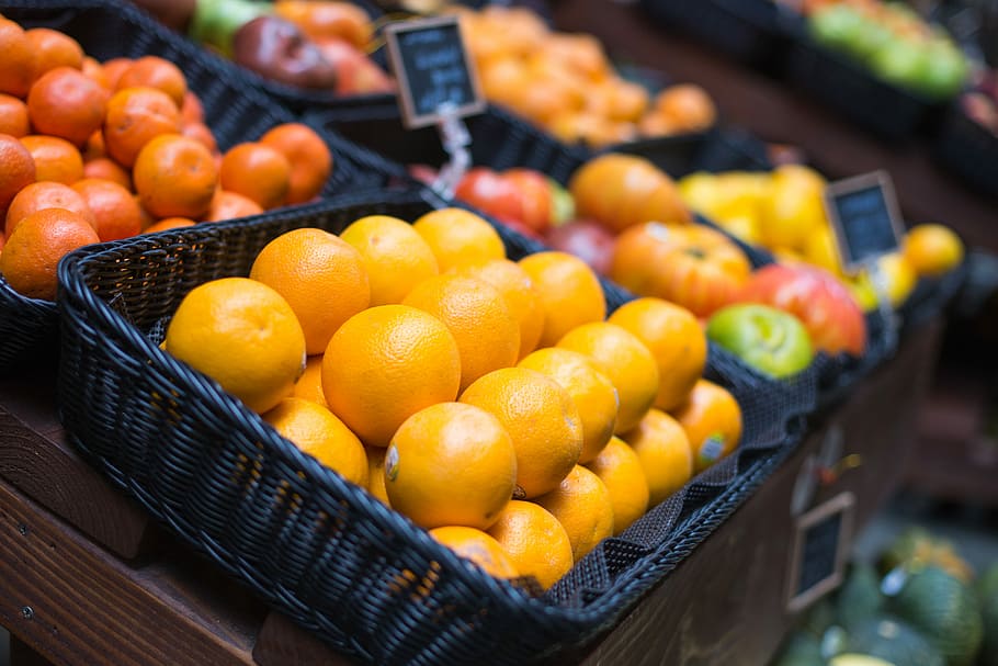 Fresh Oranges on Small Farmer’s Market, farmers, farmers market