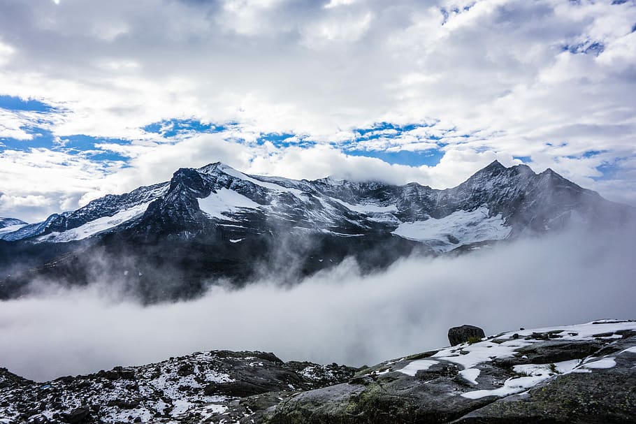 mountain, austria, alps, snow, mountains, landscape, alpine HD wallpaper