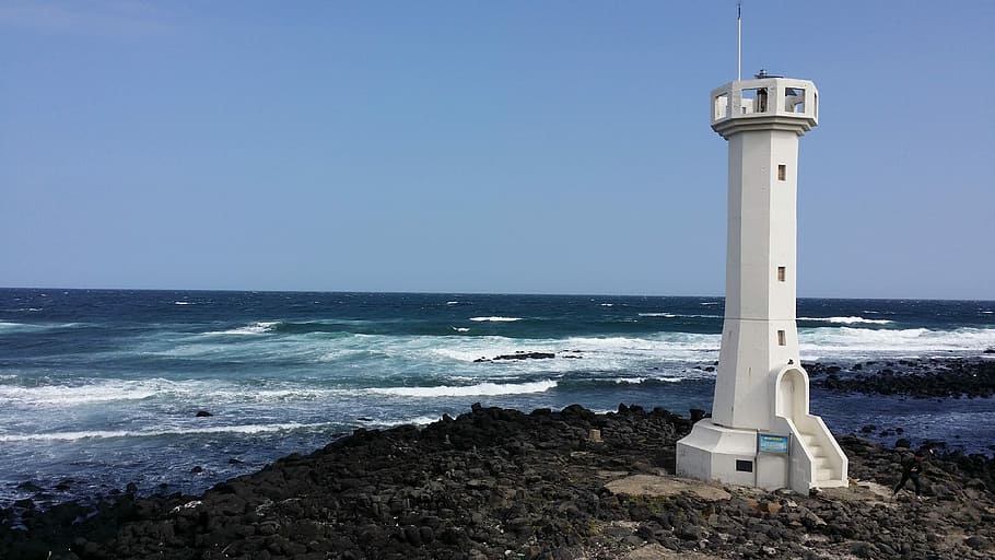 lighthouse during daytime, Jeju Island, Nature, Korea, republic of korea