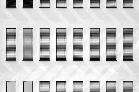 grey window blinds on white painted wall, untitled, pattern, blindss HD wallpaper