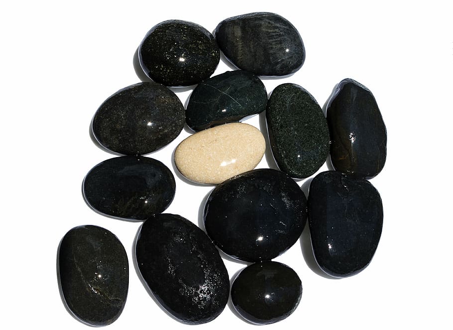stones, smooth, river, beach, white background, studio shot HD wallpaper