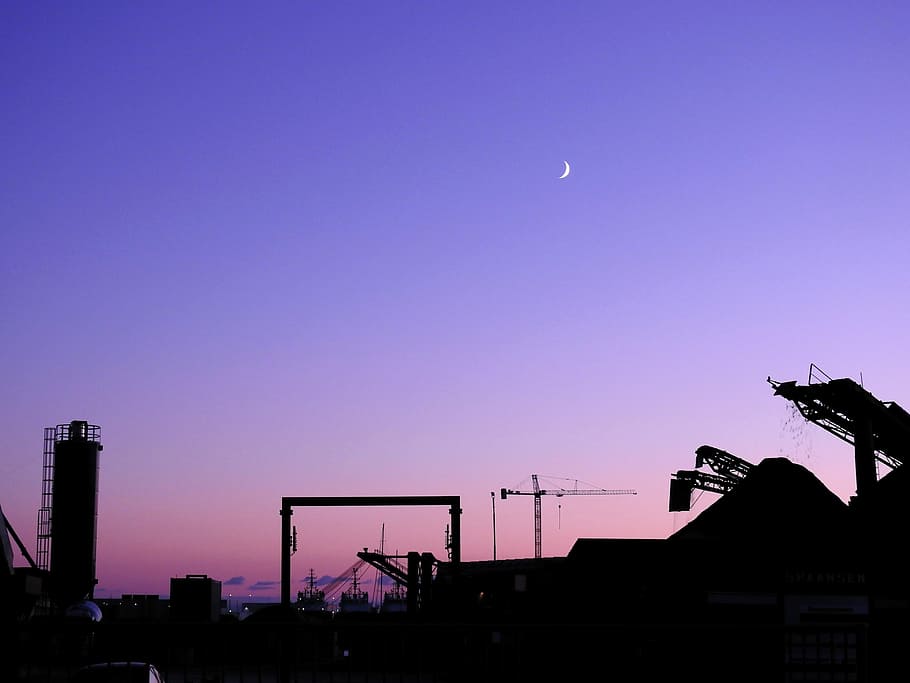 Moon, Silhouette, Atmosphere, Night, moonlight, abendstimmung HD wallpaper