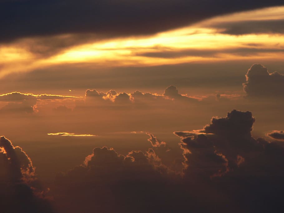 Sky, Clouds, Sun, Sunset, cloud - sky, dramatic sky, nature HD wallpaper