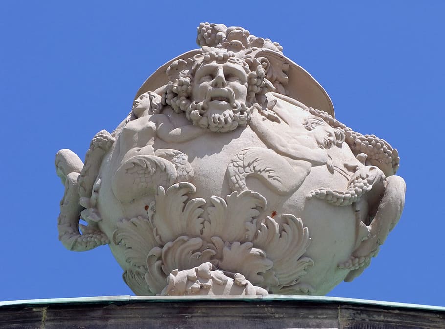 Sculpture, Statue, Stone, Roof, park sanssouci, potsdam, architecture HD wallpaper