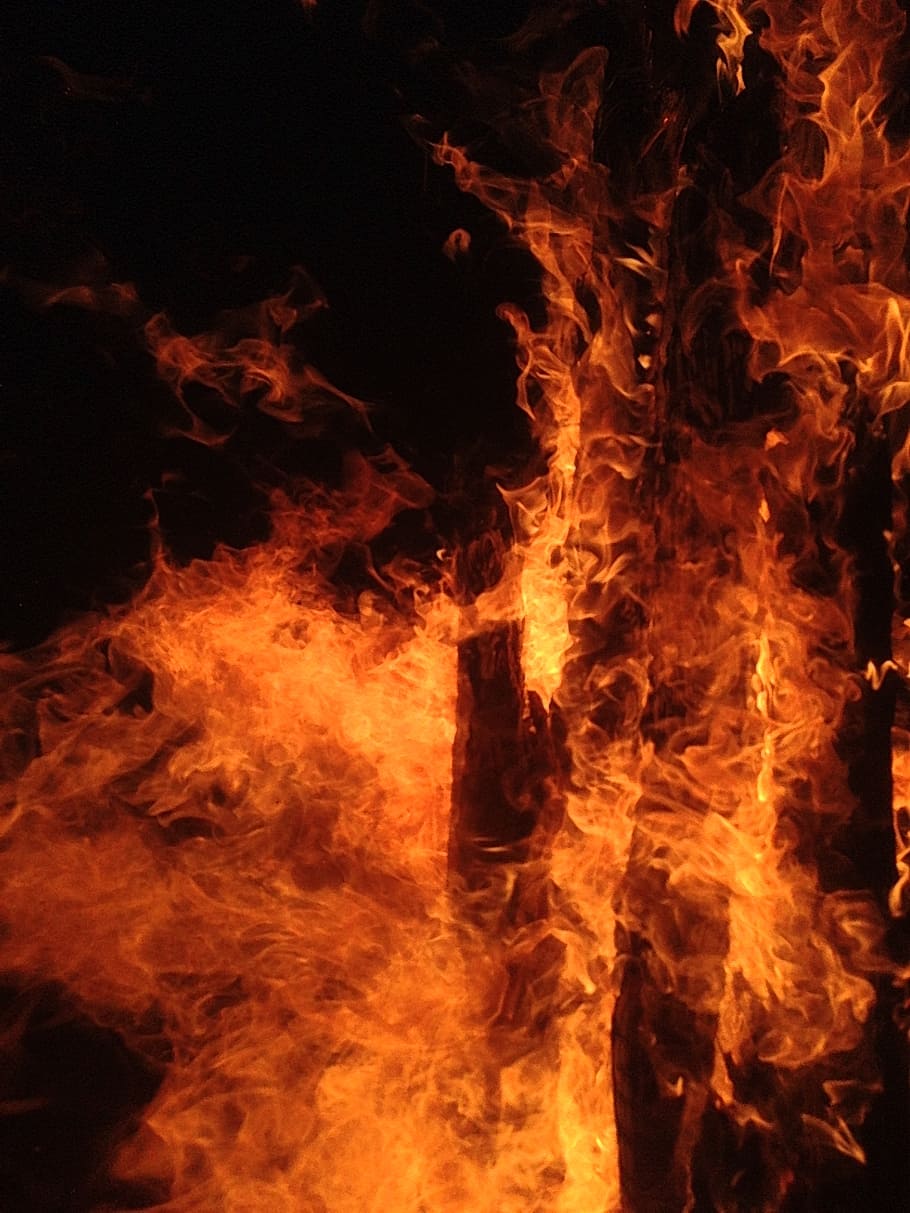 fire, blazing, blaze, flame, heat, burn, hot, bonfire, wood HD wallpaper