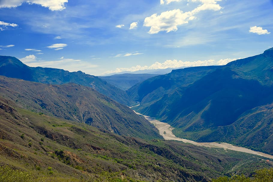 river, canyon, scenic, nature, water, travel, landscape, chicamocha canyon national park, HD wallpaper