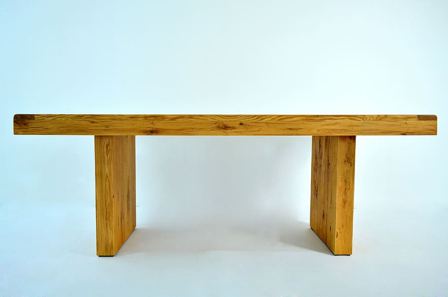 brown wooden bench, solid, oak, tabletop, furniture, wood - material HD wallpaper