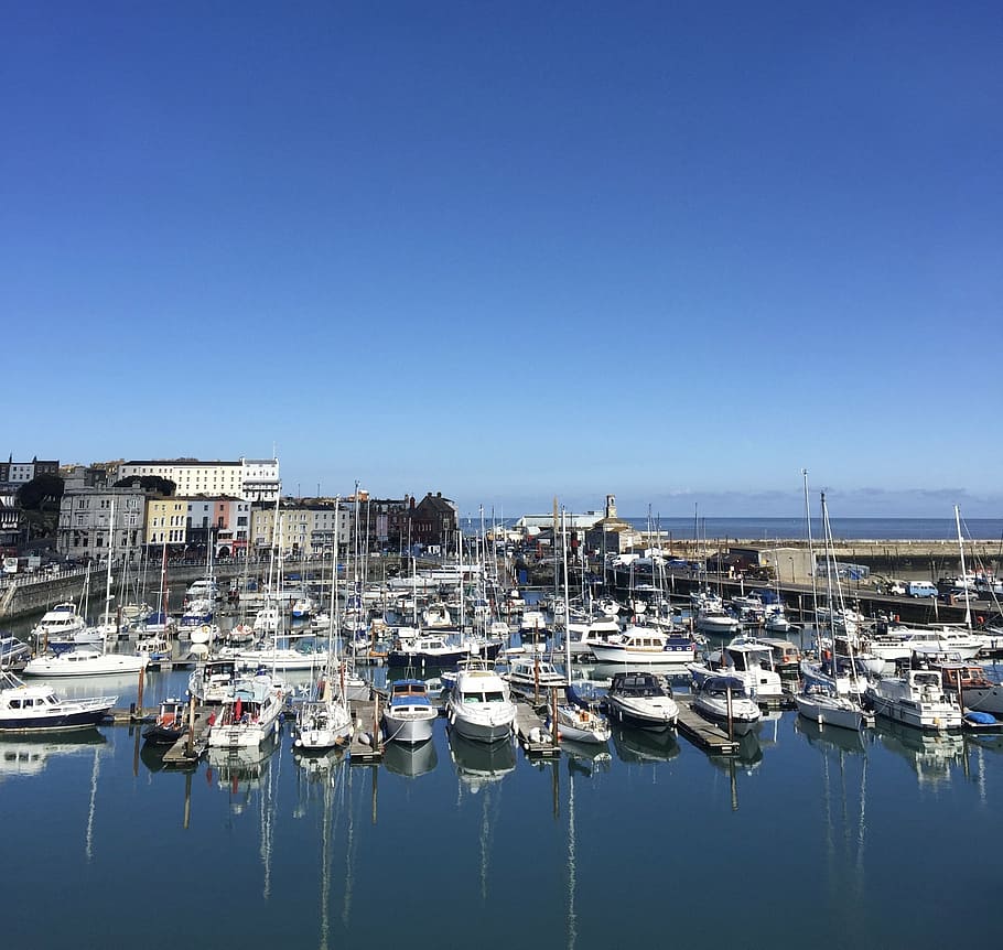 harbour, sea, boats, landmark, ship, harbor, ocean, town, nautical vessel HD wallpaper