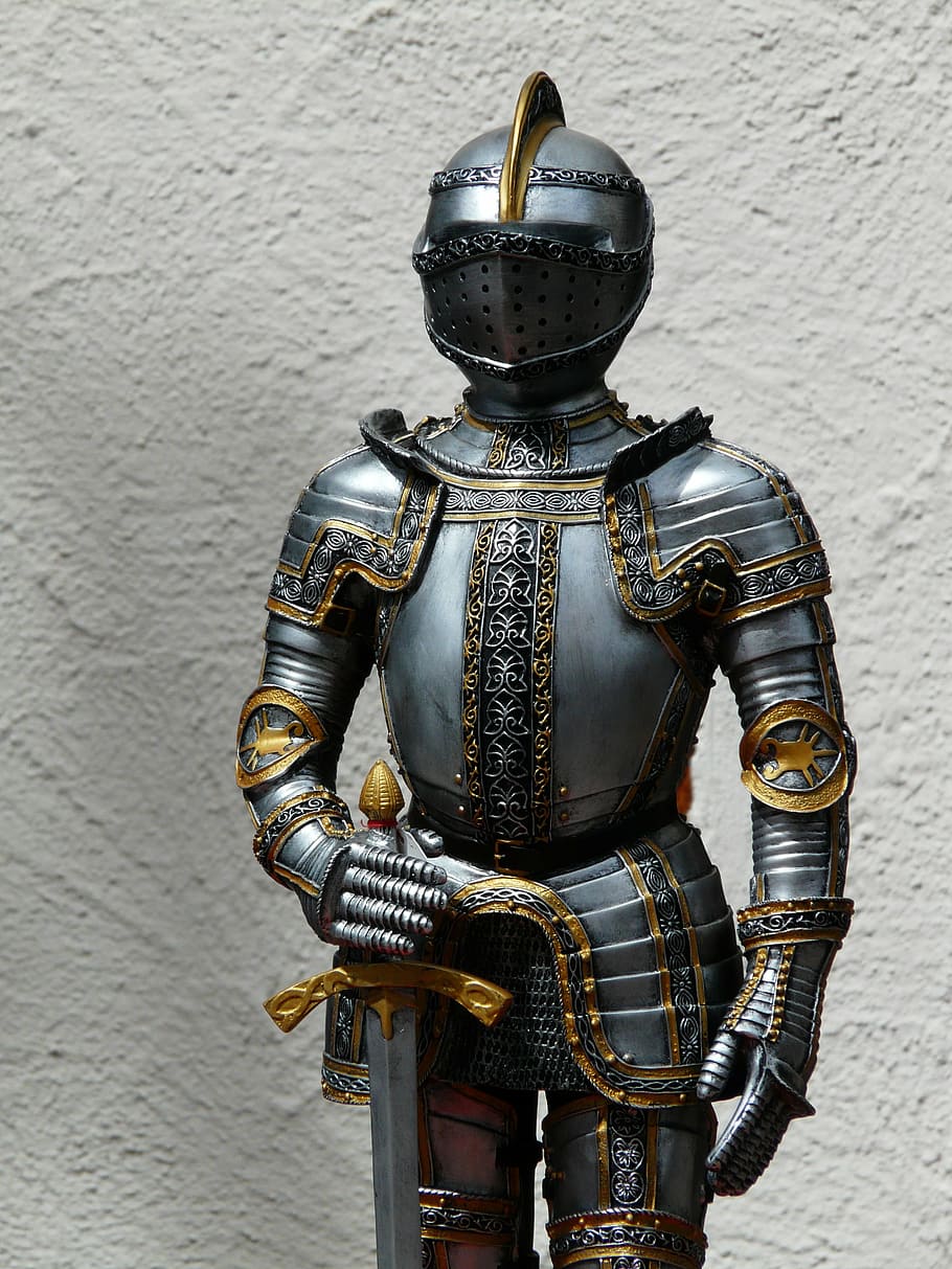 photo of knight figurine, armor, ritterruestung, old, middle ages