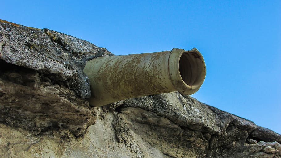 Pottery, Drainpipe, Gutter, Old, Roof, pottery drainpipe, aged HD wallpaper