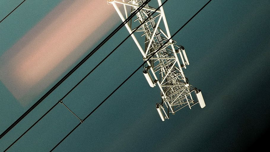 radio tower, photo of cell tower, telephone, pole, signal, cable HD wallpaper