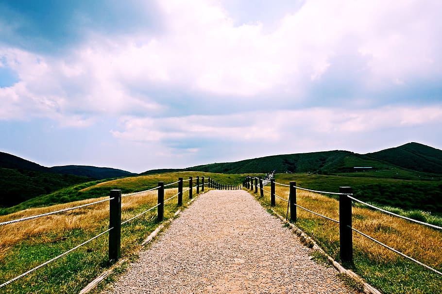 sky, landscape, natural, grass, journey, cloud - sky, environment HD wallpaper