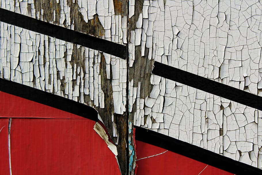 scratched white and red painted wall, black, red, and white painted wall HD wallpaper
