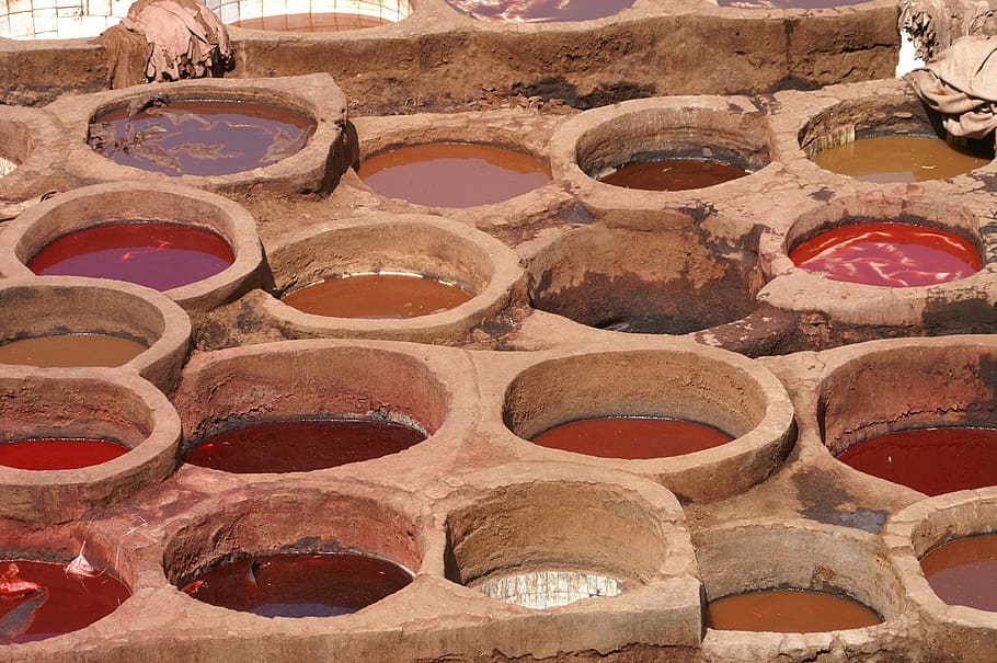 Leather, Morocco, paintbath, marakkesh, wine, cellar, industry HD wallpaper