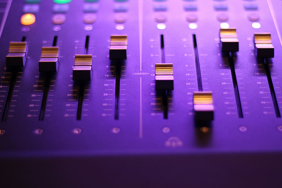 closeup photo of audio mixer, close up photo of music mixer, soundboard switch, HD wallpaper