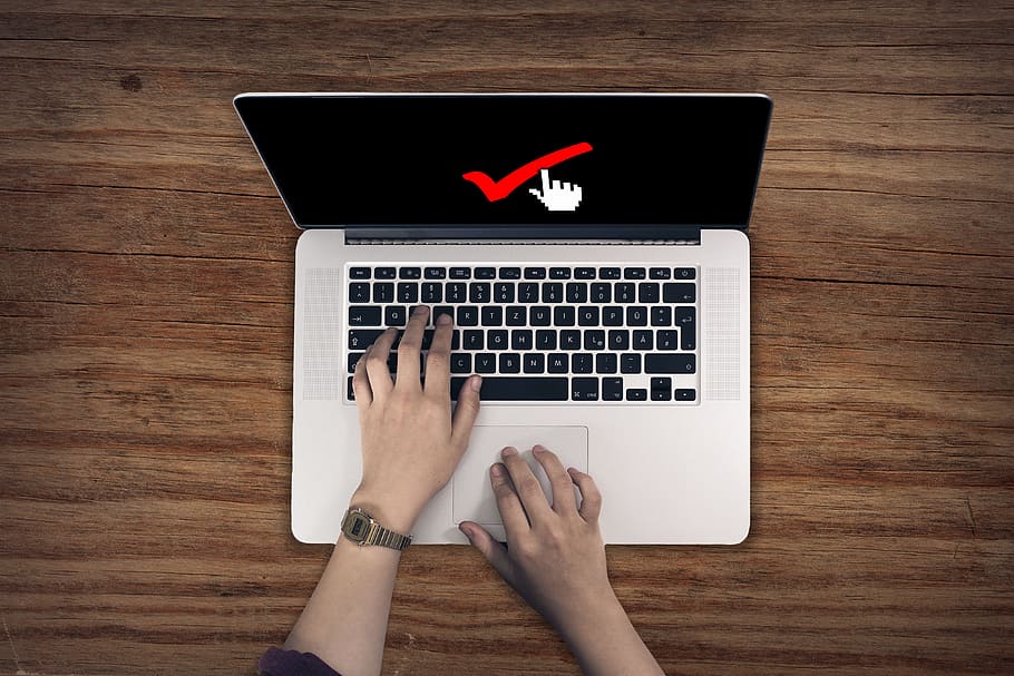 gray and black MacBook, laptop, keyboard, hands, quality, hook HD wallpaper
