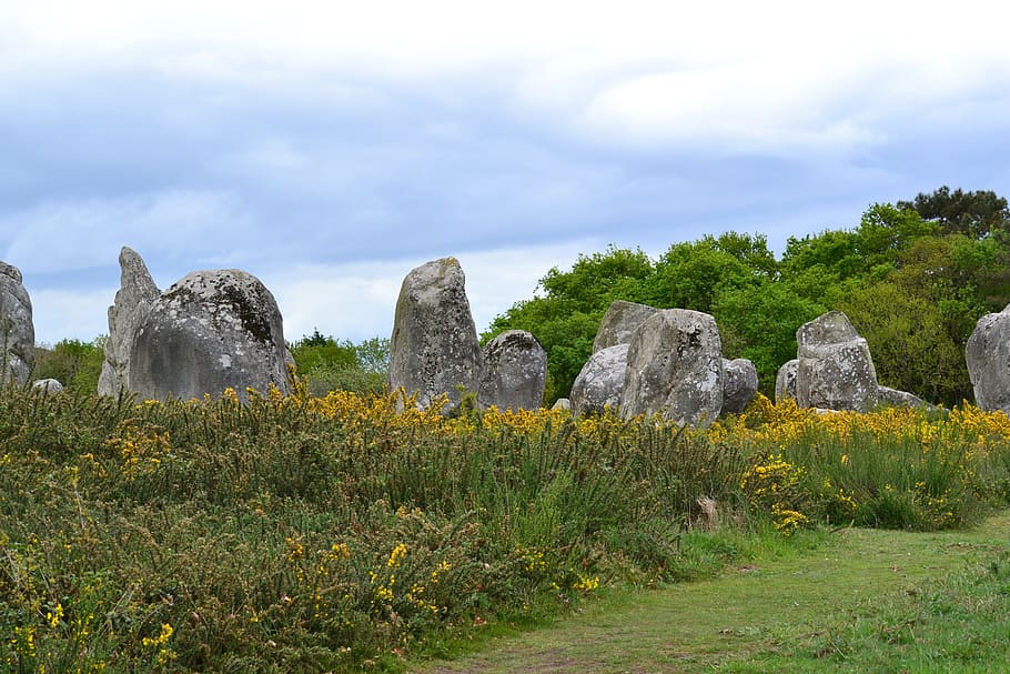 Menhir, Stones, Carnac, menhirs, brittany, france, alignments